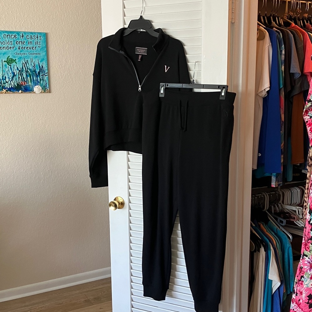 Victoria’s Secret sweatshirt and sweat pants